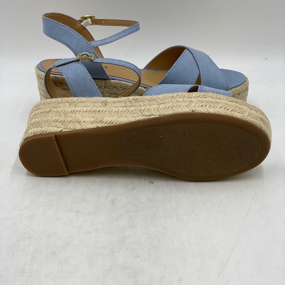 TALBOTS Light Denim Blue Espadrille Wedge Sandal - Picture 5 of 5